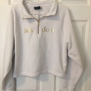 Nike White and Gold Quarter Zip